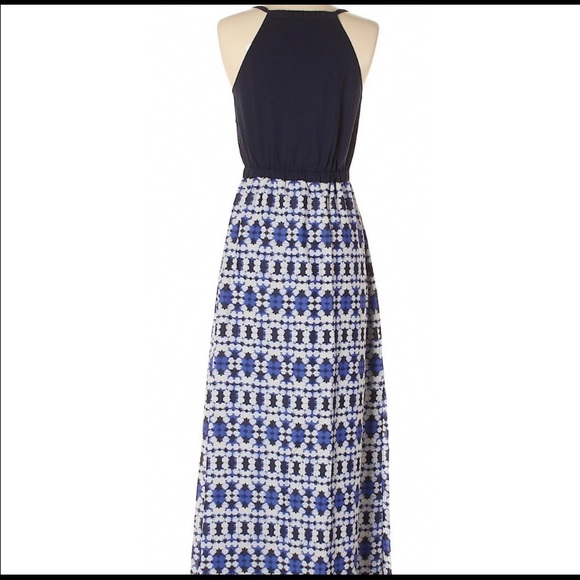 J.Crew navy and white abstract maxi dress - Picture 2 of 6